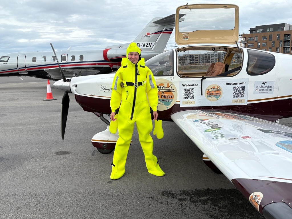 Europe · survival suit on, prepping for the North Atlantic